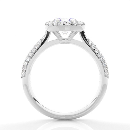 Prong Set Diamond Halo Engagement Ring