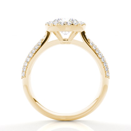 Prong Set Moissanite Halo Engagement Ring
