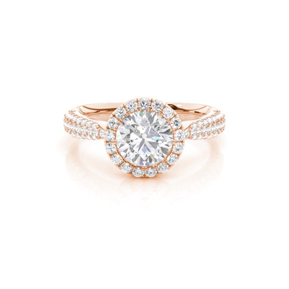 Rose Gold Halo Diamond Engagement Rings