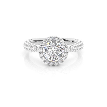 Prong Set Diamond Halo Engagement Ring