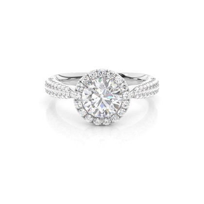 Prong Set Moissanite Halo Engagement Ring