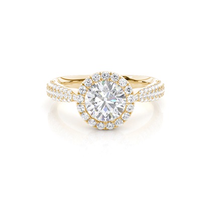 Yellow Gold Halo Diamond Engagement Rings