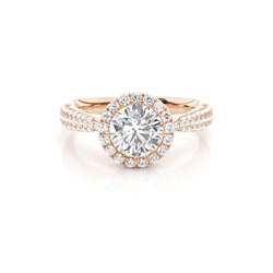 Zinken Set Diamond Halo -Verlobungsring