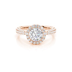 Prong Set Moissanite Halo Engagement Ring