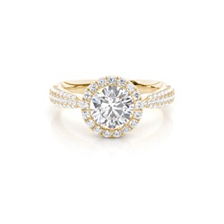 Prong Set Diamond Halo Engagement Ring