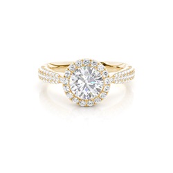 Prong Set Moissanite Halo Engagement Ring