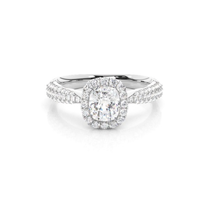 Cushion Halo Diamond Engagement Rings