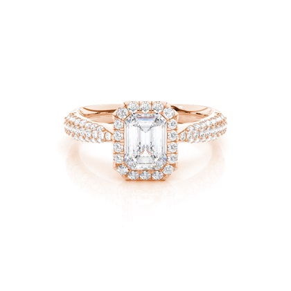Prong Set Moissanite Halo Engagement Ring