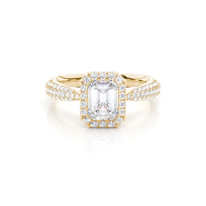 Prong Set Moissanite Halo Engagement Ring