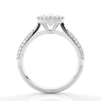 Zinken Set Moissanit Halo -Verlobungsring
