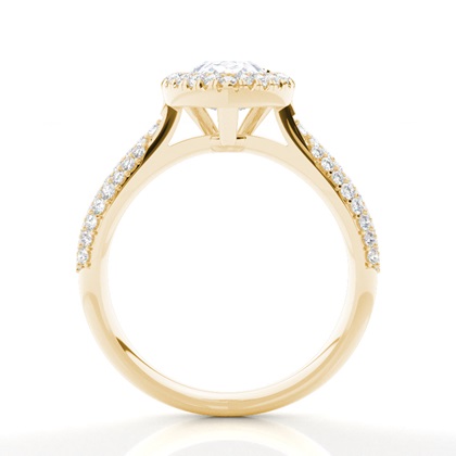 Zinken Set Moissanit Halo -Verlobungsring