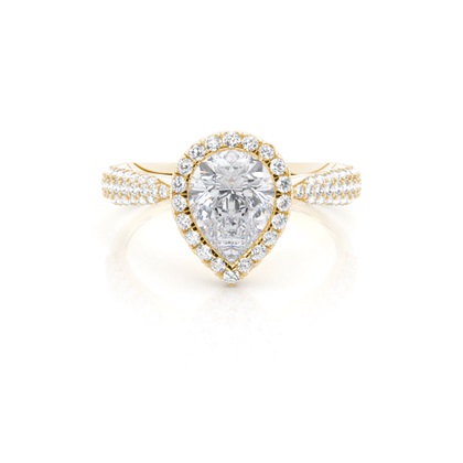 Prong Set Moissanite Halo Engagement Ring