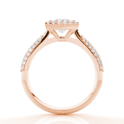 Zinken Set Moissanit Halo -Verlobungsring