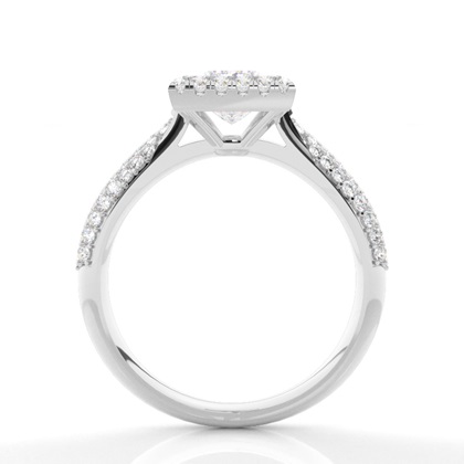 Zinken Set Moissanit Halo -Verlobungsring