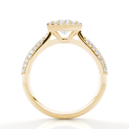 Zinken Set Moissanit Halo -Verlobungsring