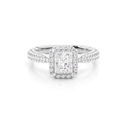 Radiant Halo Diamond Engagement Rings