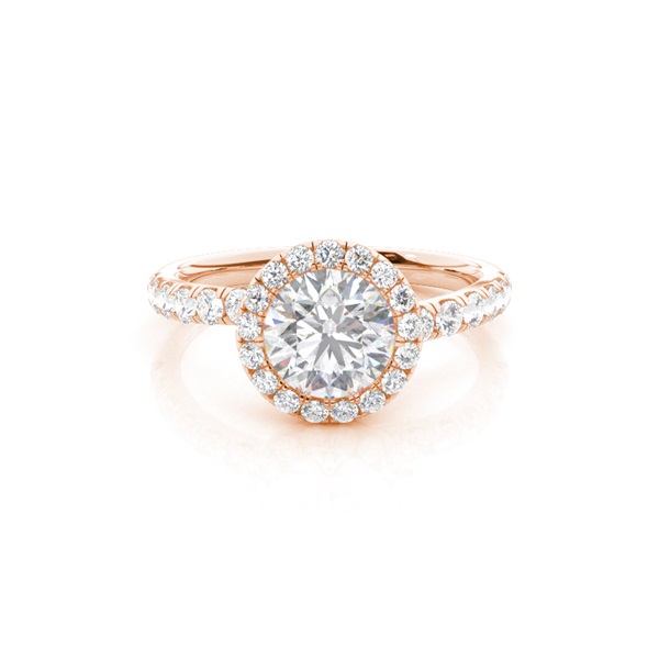 Bezel Set Moissanite Halo Engagement Ring