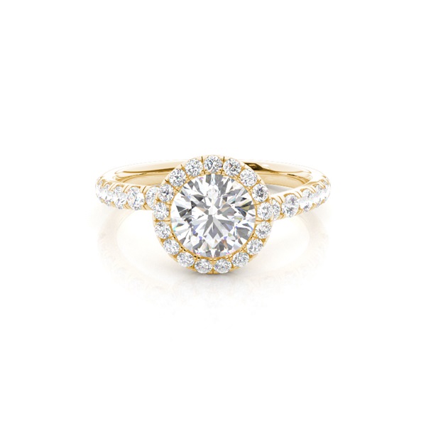 Lünette Set Diamond Halo Verlobungsring