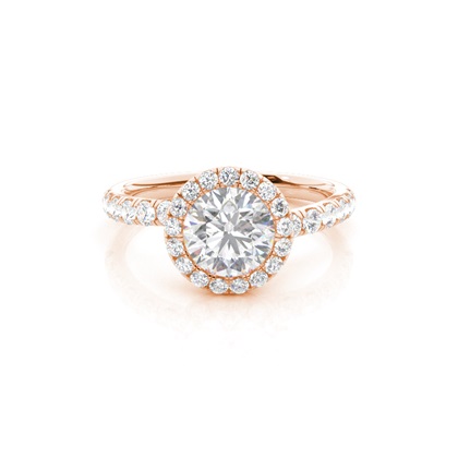 Bezel Set Moissanite Halo Engagement Ring