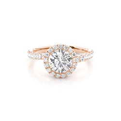 Lünette Set Diamond Halo Verlobungsring