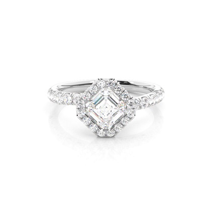 Asscher Halo Diamond Engagement Rings