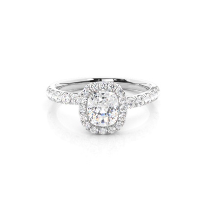 Cushion Halo Diamond Engagement Rings
