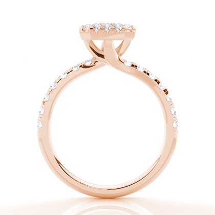 Bezel Set Moissanite Halo Engagement Ring