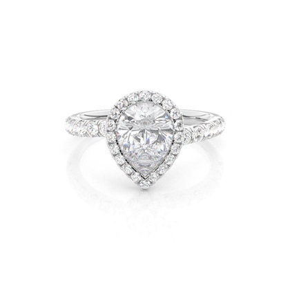 Bezel Set Moissanite Halo Engagement Ring