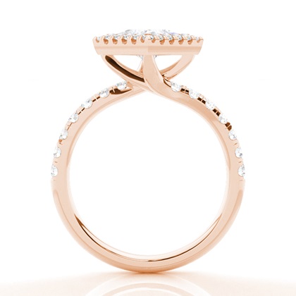 Lünette Set Moissanit Halo Verlobungsring