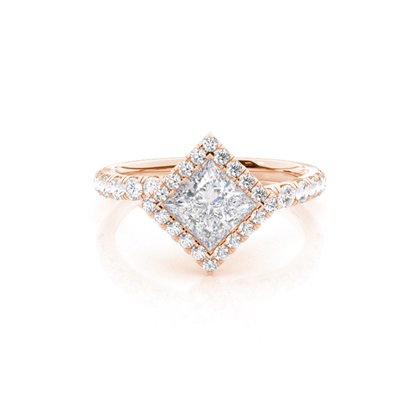 Bezel Set Moissanite Halo Engagement Ring