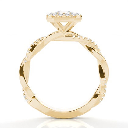 Lünette Set Diamond Halo Verlobungsring