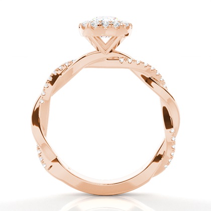 Lünette Set Diamond Halo Verlobungsring