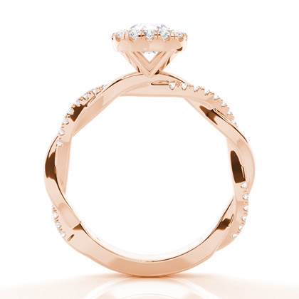 Lünette Set Moissanit Halo Verlobungsring