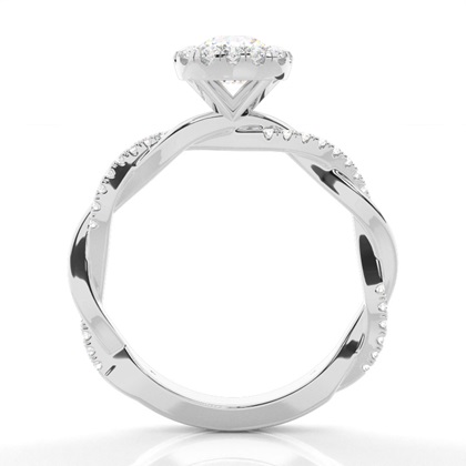 Lünette Set Diamond Halo Verlobungsring