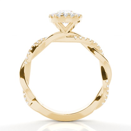 Lünette Set Diamond Halo Verlobungsring