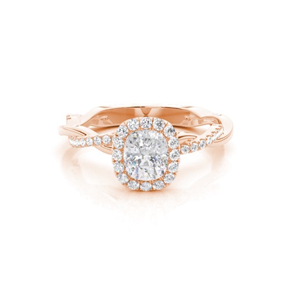 Rose Gold Twisted Diamond Engagement Rings