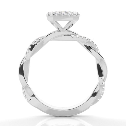 Lünette Set Moissanit Halo Verlobungsring