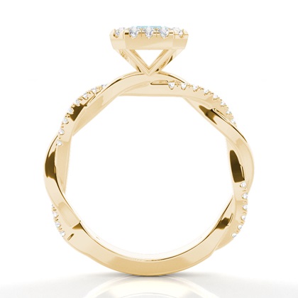 Aquamarin-Halo-Verlobungsring In Zargenfassung