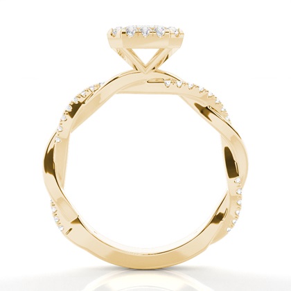 Lünette Set Diamond Halo Verlobungsring