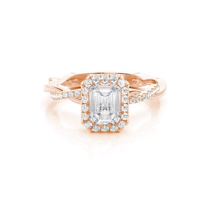 Bezel Set Moissanite Halo Engagement Ring