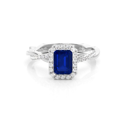 Emerald Twisted Diamond Engagement Rings