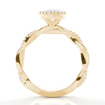 Lünette Set Diamond Halo Verlobungsring