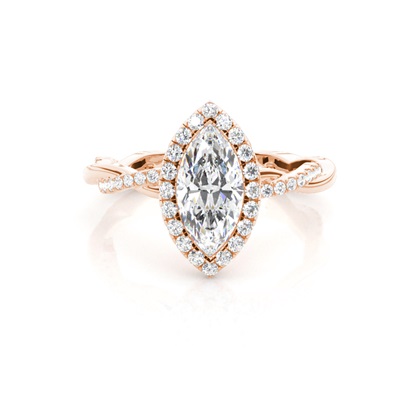 Marquise Rose Gold Twisted Diamond Engagement Rings
