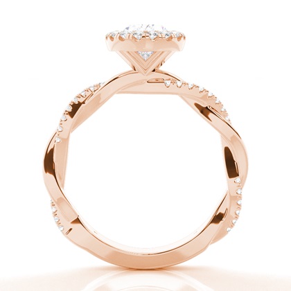 Lünette Set Moissanit Halo Verlobungsring