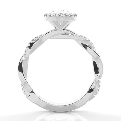 Lünette Set Moissanit Halo Verlobungsring