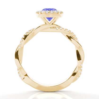 Lünette Fassung Tansanit Halo Verlobungsring