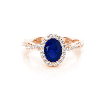 Oval Rotgold Verdrehte Verlobungsringe