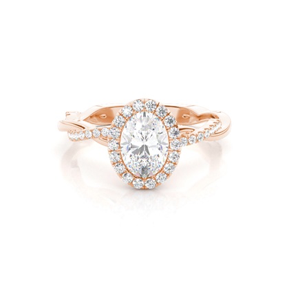 Bezel Set Diamond Halo Engagement Ring