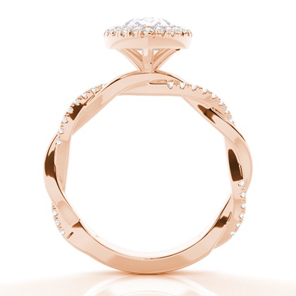 Lünette Set Moissanit Halo Verlobungsring