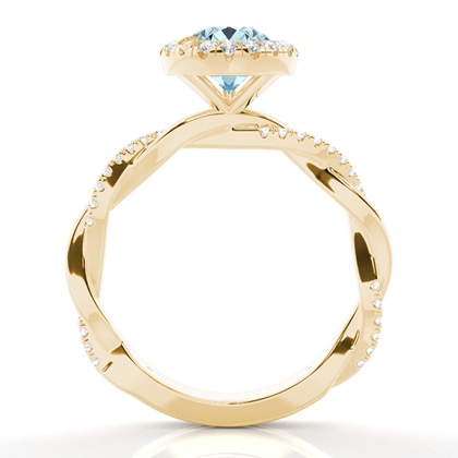 Aquamarin-Halo-Verlobungsring In Zargenfassung